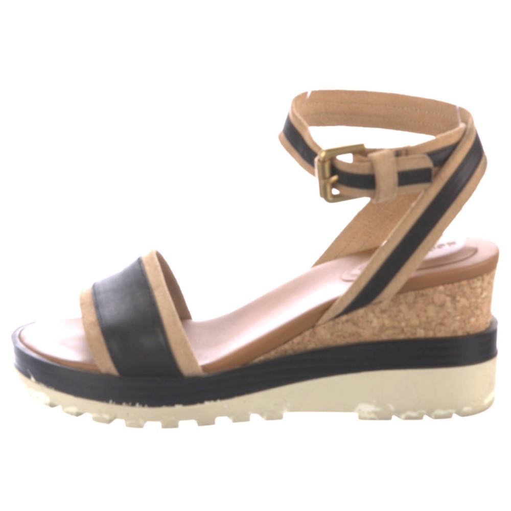 See by Chloé Leather Sandals | Black-Brown | Size US 6, 36
